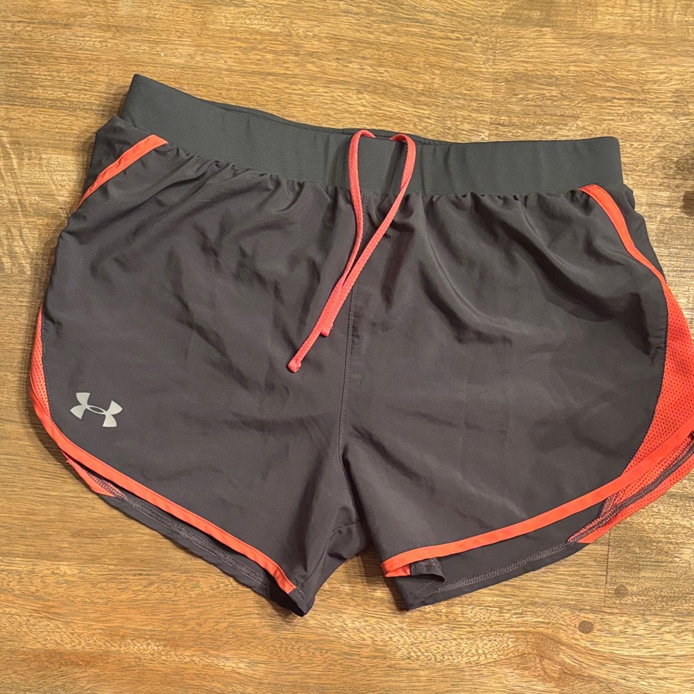 Under Armour Women's Gray and Coral Athletic Shorts